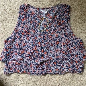 BCBG floral crop top M